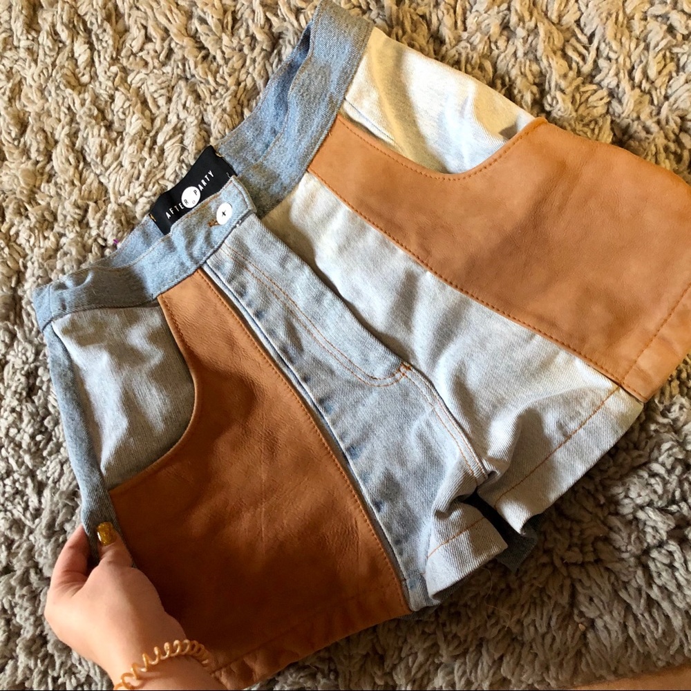 leather shorts